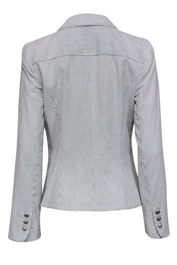 Current Boutique-Cynthia Cynthia Steffe - Grey & White Pinstriped Blazer Sz 10