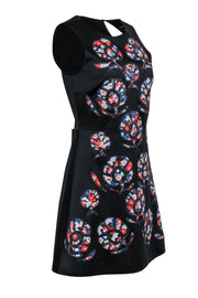 Current Boutique-Cynthia Rowley - Black Sheath Dress w/ Floral Patch Design Sz 6