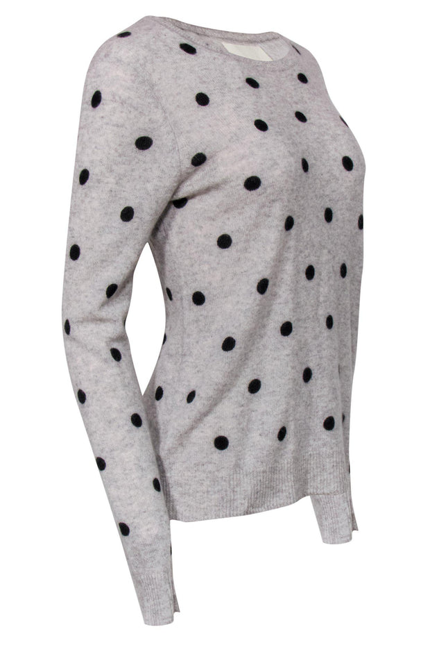 Current Boutique-Cynthia Rowley - Grey Polka Dot Cashmere Sweater Sz M