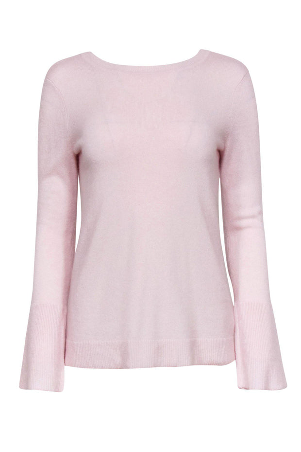 Current Boutique-Cynthia Rowley - Light Pink Cashmere Bell Sleeve Sweater Sz S