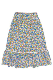 Current Boutique-Cynthia Rowley - Multicolor Floral Ruffled Hem Maxi Skirt Sz S