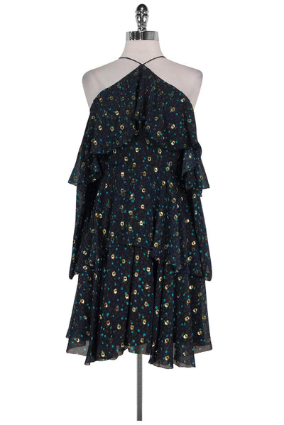 Current Boutique-Cynthia Rowley - Navy Dotted Print Dress Sz 6