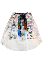Current Boutique-Cynthia Rowley - Off-White High Low Printed Skirt Sz 8