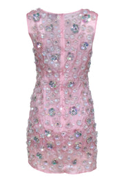 Current Boutique-Cynthia Rowley - Pastel Pink w/ Transparent 3D Floral Design Dress Sz 4