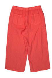 Current Boutique-Cynthia Rowley - Peach Linen Cropped Capri Pants Sz L