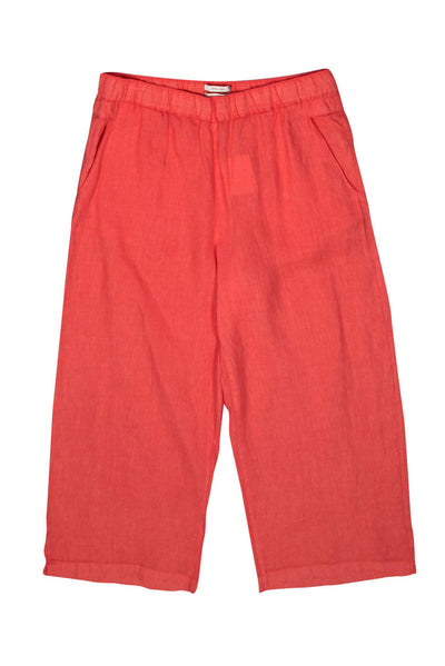 Current Boutique-Cynthia Rowley - Peach Linen Cropped Capri Pants Sz L