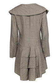 Current Boutique-Cynthia Rowley - Taupe Linen Wide-Collared Button Front Dress Sz M