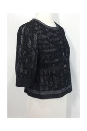 Current Boutique-Cynthia Steffe - Black 3/4 Sleeve Cropped Jacket Sz 6