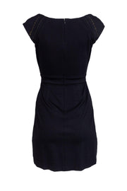 Current Boutique-Cynthia Steffe - Black Sheath Dress w/ Chain & Mesh Details Sz 6