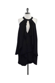 Current Boutique-Cynthia Steffe - Black Silk Beaded Sleeveless Dress Sz 6