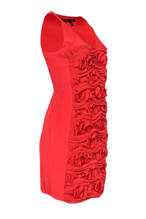 Current Boutique-Cynthia Steffe - Coral & Orange Floral Ruffle Dress Sz 4