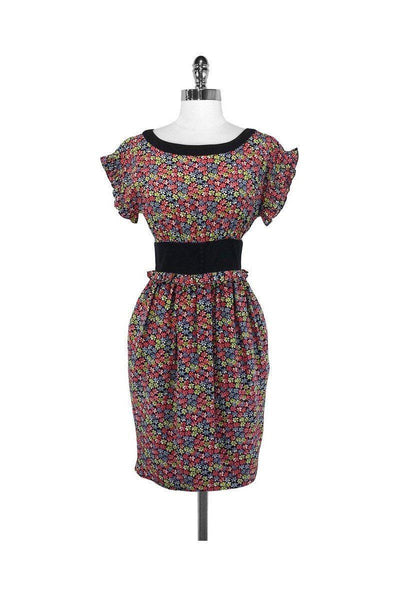 Current Boutique-Cynthia Steffe - Floral Silk Peplum Dress Sz 2