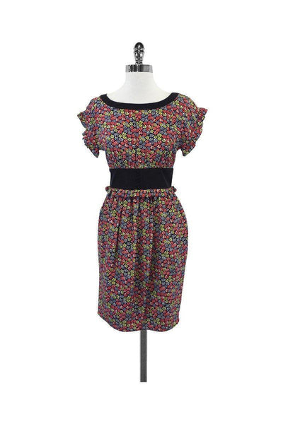 Current Boutique-Cynthia Steffe - Mini Floral Short Sleeve Dress Sz 2
