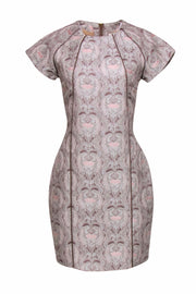 Current Boutique-DAY Birger et Mikkelsen - Pink & Beige Motif Pattern Jacquard Dress Sz 6