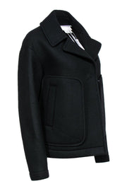 Current Boutique-DKNY - Black Short Wool Blend Coat Sz P