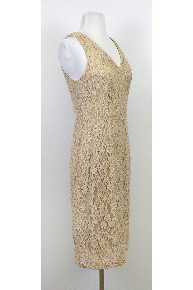 Current Boutique-DKNY - Nude Lace Sleeveless Dress Sz S
