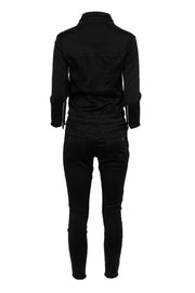 Current Boutique-DL1961 - Black Button-Up Long Sleeve Collared Jumpsuit Sz S