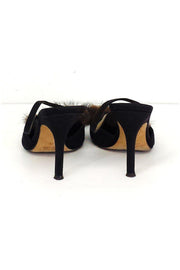 Current Boutique-DSQUARED2 - Black & Brown Fur Sandal Heels Sz 6