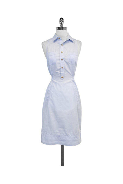 Current Boutique-DSQUARED2 - Light Blue Cotton Sleeveless Shirtdress Sz 8
