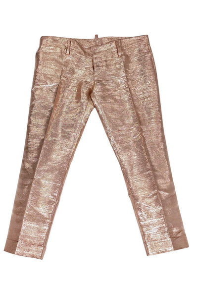 Current Boutique-DSQUARED2 - Rose Gold Metallic Pants Sz 6