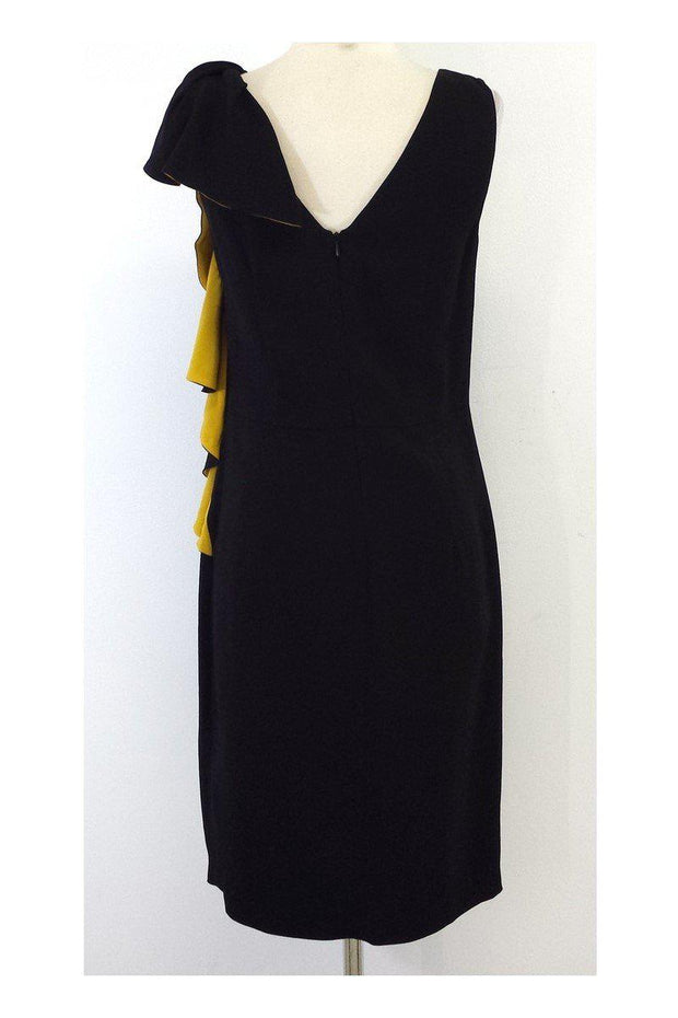 Current Boutique-D. Exterior - Black & Yellow Ruffle Sleeveless Dress Sz 10