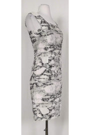 Current Boutique-D. Exterior - White & Grey Marble Print Dress Sz S