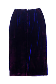 Current Boutique-Dana Buchman - Blue & Purple Duochrome Velvet Skirt Sz 4P
