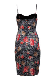 Current Boutique-David Meister - Black & Multicolor Floral & Paisley Print Slip Dress Sz 6