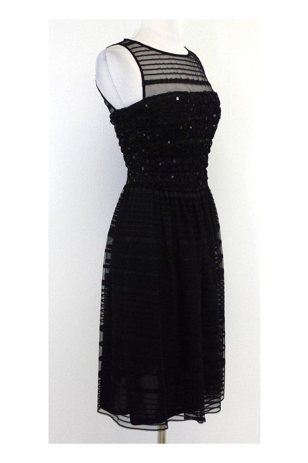 Current Boutique-David Meister - Black Sequin Sleeveless Dress Sz 2