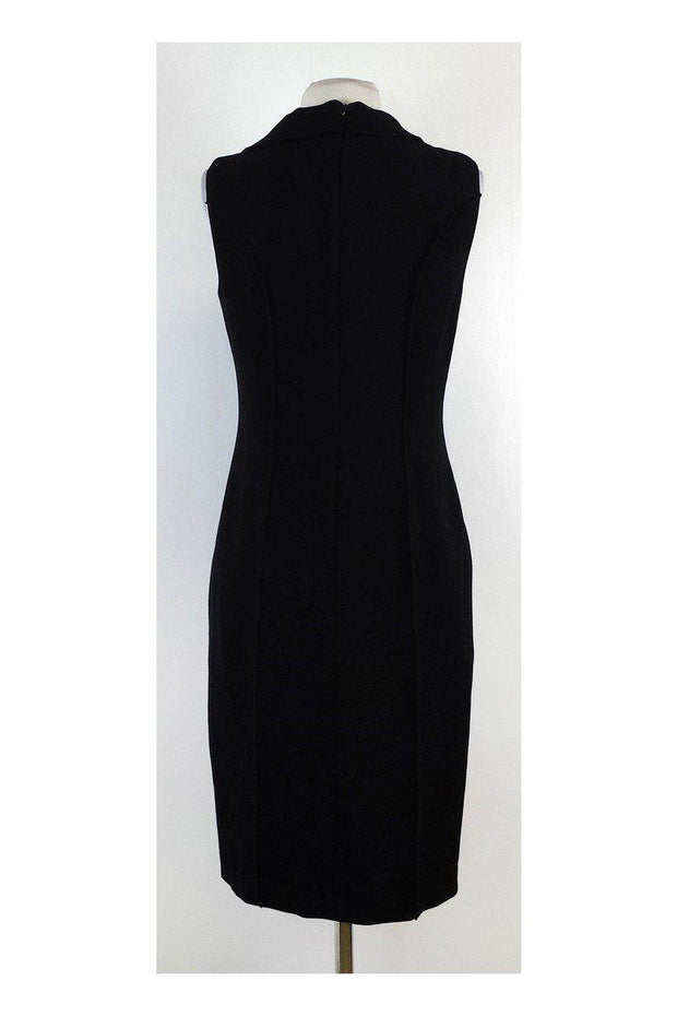 Current Boutique-David Meister - Black Sleeveless Layered Neckline Dress Sz 4