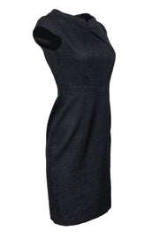Current Boutique-David Meister - Black Textured Sheath Dress Sz 2