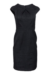 Current Boutique-David Meister - Black Textured Sheath Dress Sz 2