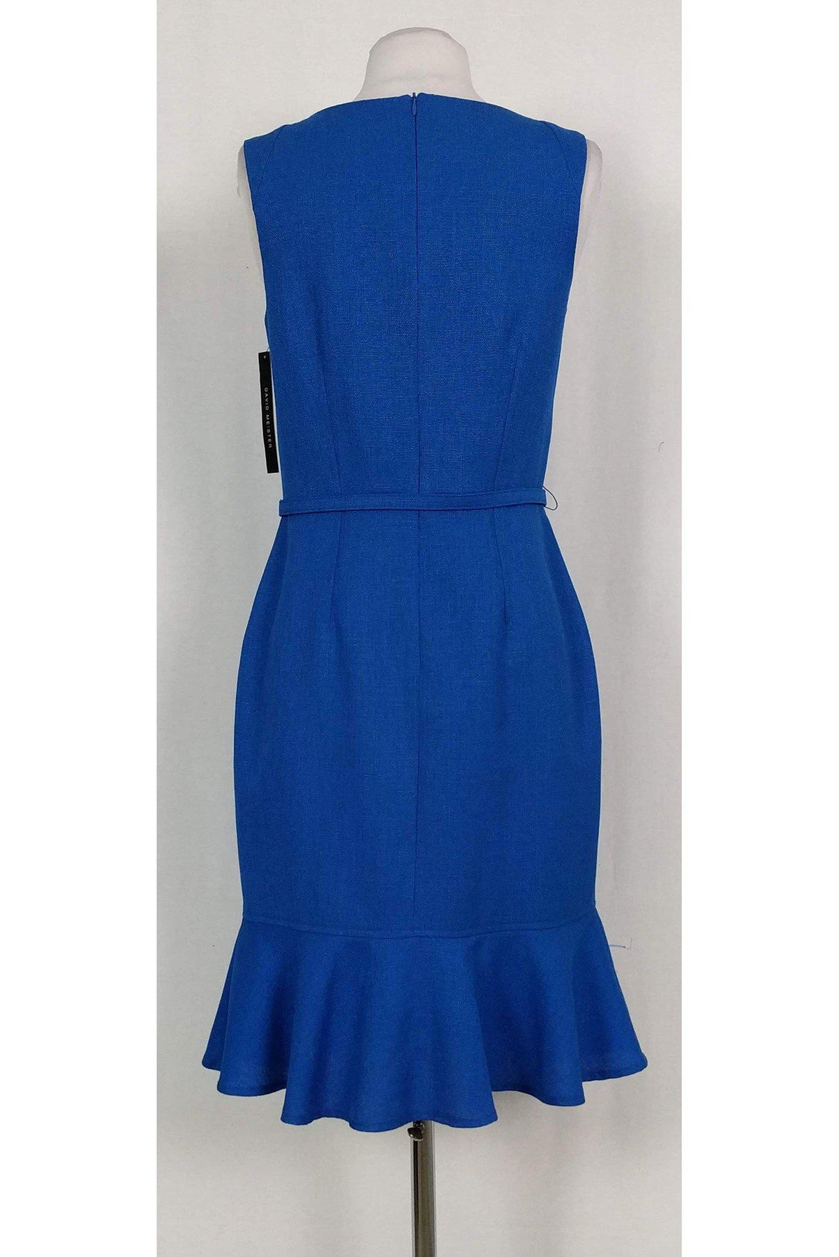 David Meister - Bright Blue Amanda Textured Dress Sz 4 – Current Boutique