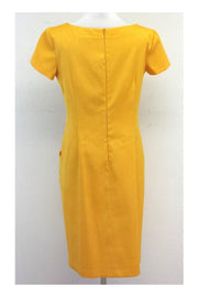 Current Boutique-David Meister - Bright Yellow Short Sleeve Dress Sz 8