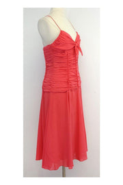 Current Boutique-David Meister - Melon Silk Ruched Dress Sz 10