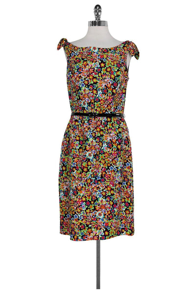 Current Boutique-David Meister - Multicolor Floral Dress w/ Belt Sz 12