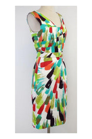 Current Boutique-David Meister - Multicolor Print Cotton Sleeveless Dress Sz 4