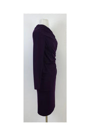 Current Boutique-David Meister - Purple Ruched Dress Sz 4