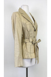 Current Boutique-David Meister - Tan Linen Jacket Sz 10