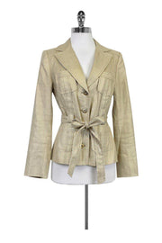 Current Boutique-David Meister - Tan Linen Jacket Sz 10