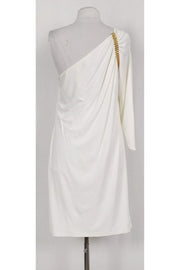 Current Boutique-David Meister - White One Shoulder Dress Sz 12