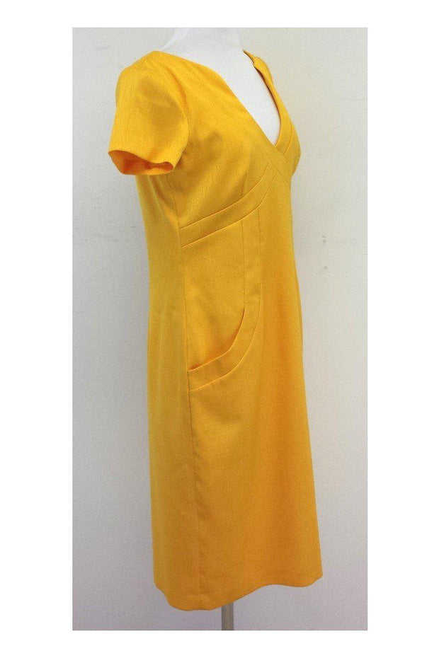 Current Boutique-David Meister - Yellow Short Sleeve Dress Sz 8