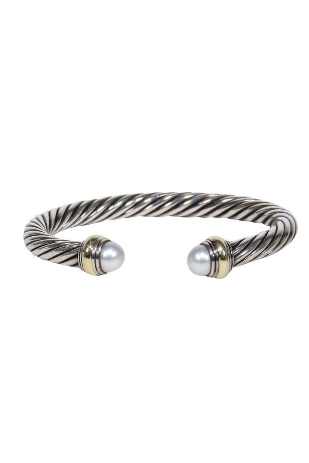 Current Boutique-David Yurman - Cable Classic w/Pearls & 14k Yellow Gold Bracelet