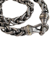 Current Boutique-David Yurman - Silver Chunky Wheat Chain Gold Accented Bracelet