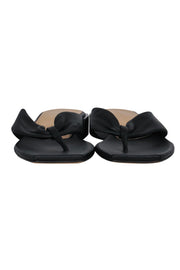 Current Boutique-Dear Frances - Black Leather Square Toe Thong Sandals Sz 8