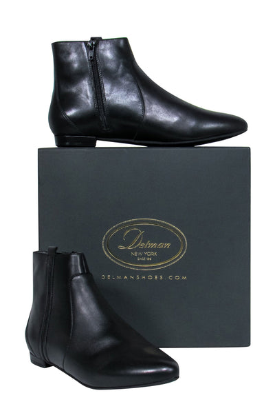 Current Boutique-Delman - Black Leather "Wiley" Chelsea Booties Sz 9.5