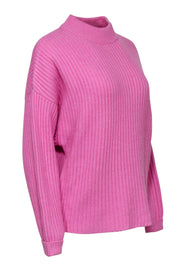 Current Boutique-Demylee - Pink Knit Mock Turtleneck Cashmere Sweater Sz M