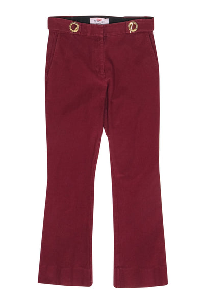 Current Boutique-Derek Lam 10 Crosby - Deep Red Bootcut Stretchy Jeans w/ Gold-Toned Hardware Sz 4