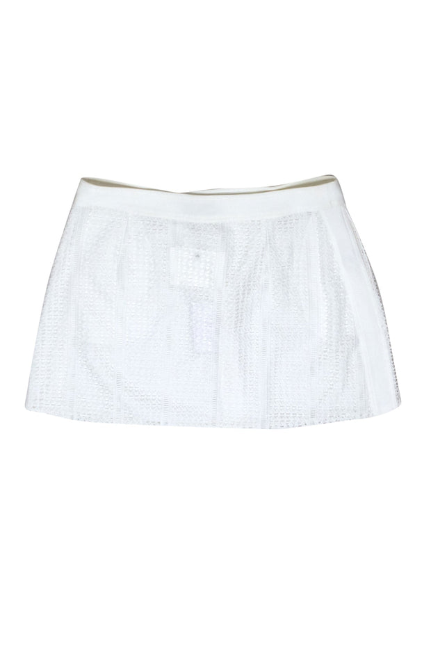 Current Boutique-Derek Lam 10 Crosby - Ivory Eyelet Wrap Skirt Sz 12