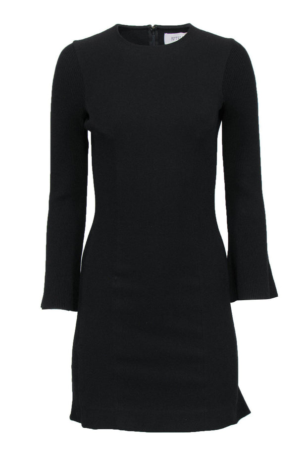 Current Boutique-Derek Lam - Black Bell Sleeve Dress w/ Ribbed Knit Accents Sz 0